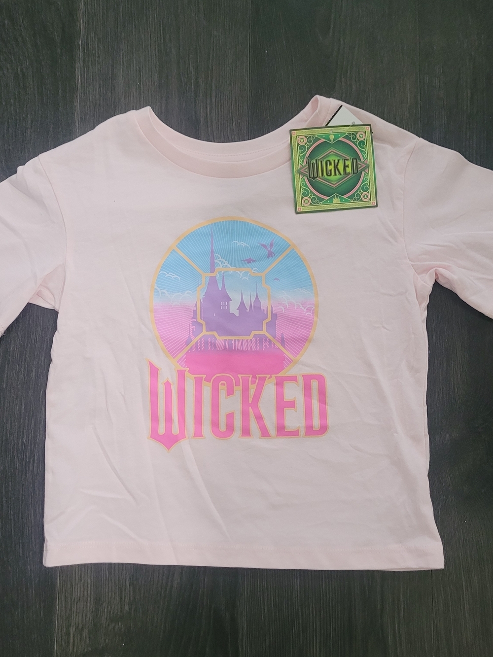 Wicked Girls Shirt Bundle Size 6 NWT Movie Graphic Tees Pink Green 2 Pack - Picture 6 of 6